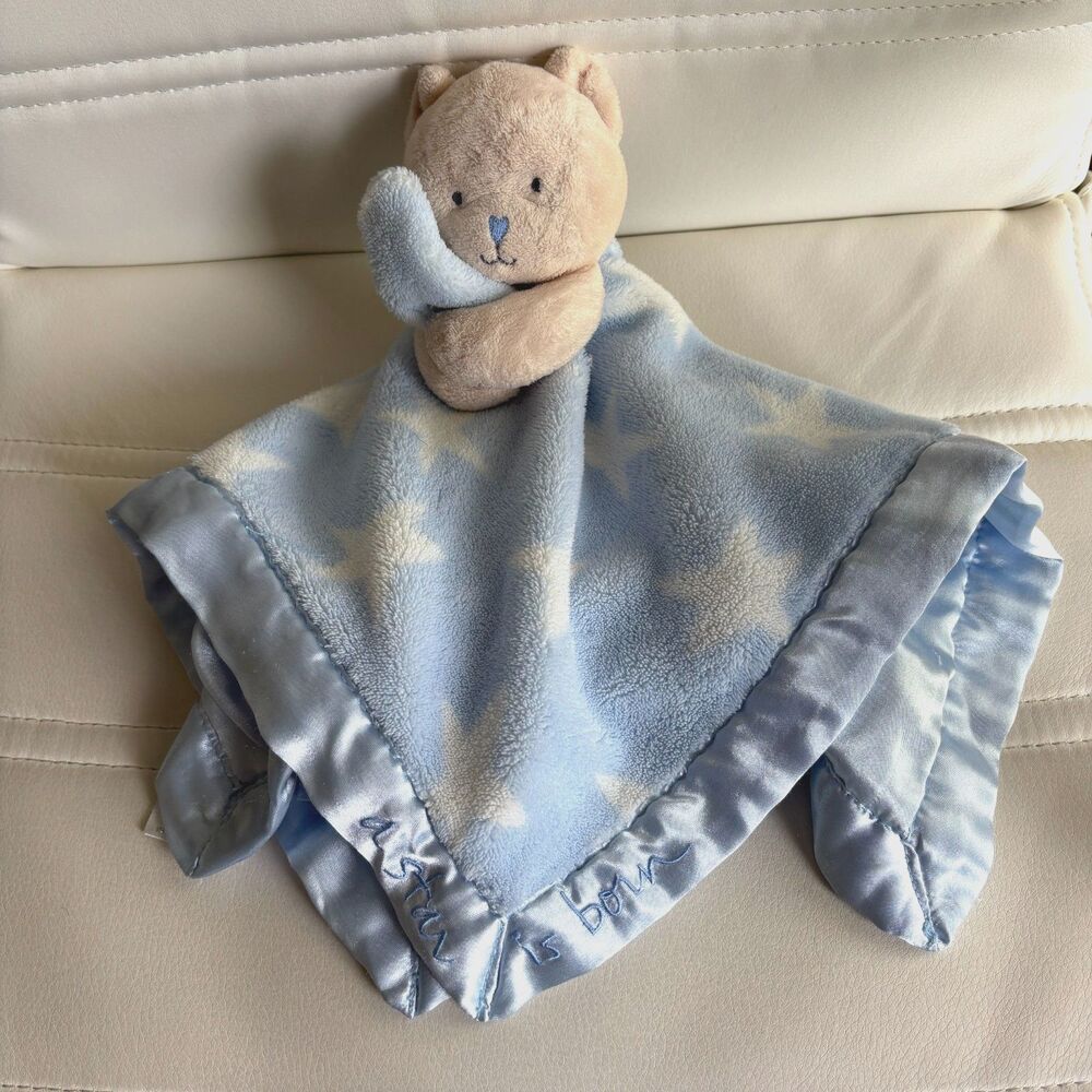 Messages From The Heart Baby Bear Satin A STAR IS BORN Lovey Security Blanket